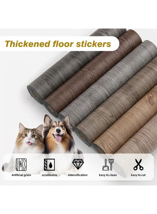 3D Dark Gray Wood Grain Self Adhesive Waterproof Floor And Wall Stickers - Image 2